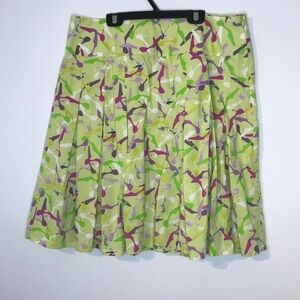 Liz Claiborne pleated novelty print mini skirt